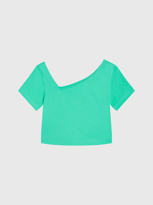 camiseta cropped slim - pride green de mujer calvin klein jeans