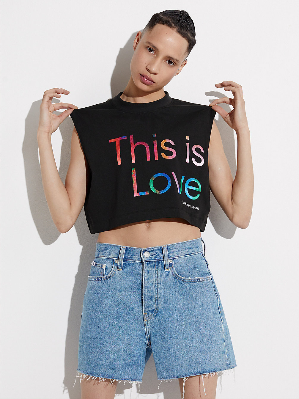 Camiseta De Tirantes Cropped - Pride > CK BLACK > undefined mujer > Calvin Klein