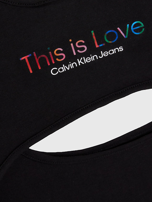 black cropped cut out tanktop - pride für damen - calvin klein jeans