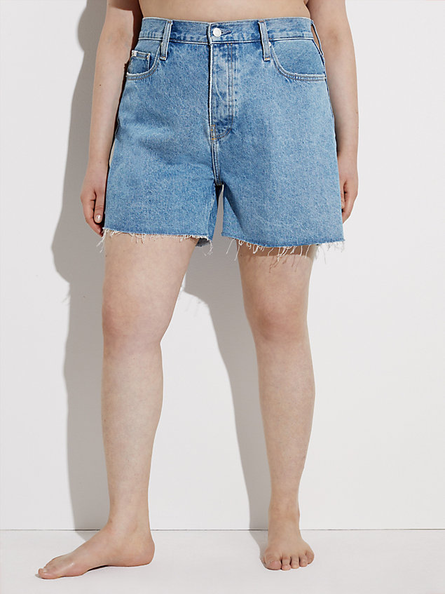short slim en jean - pride denim pour femmes calvin klein jeans