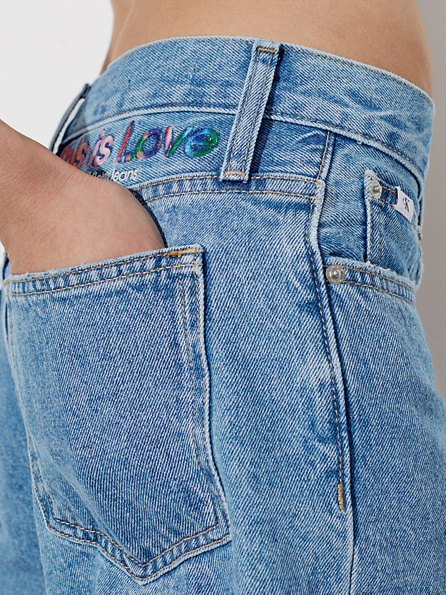 pantaloncini di jeans slim - pride denim medium da donna calvin klein jeans