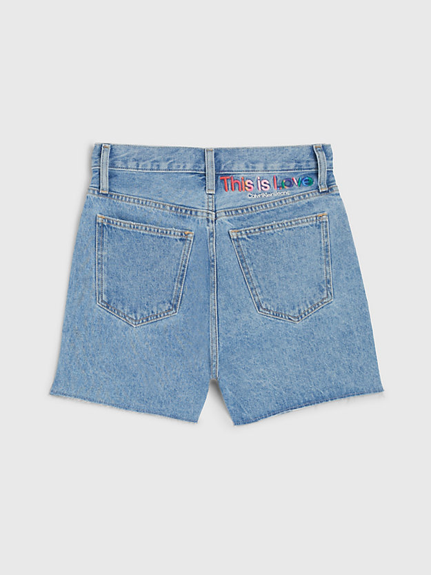 denim medium slim denim korte broek - pride voor dames - calvin klein jeans