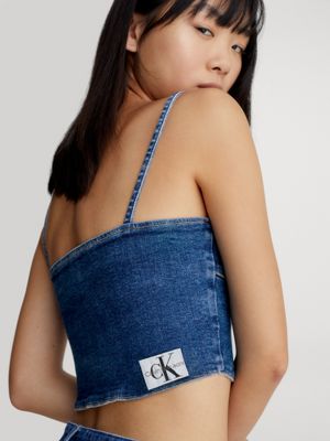 Calvin Klein Jeans BRALETTE - Blouse - denim medium/blue denim