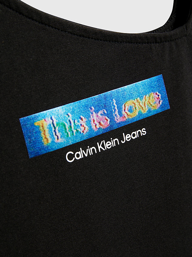 black schmales cropped tanktop - pride für damen - calvin klein jeans