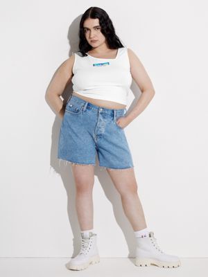 BRIGHT WHITE Débardeur slim court - Pride for femmes CALVIN KLEIN JEANS