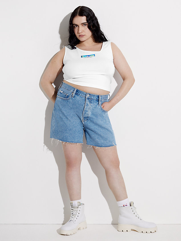 white slim cropped tank top - pride for women calvin klein jeans
