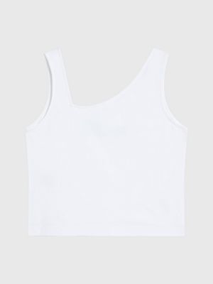 BRIGHT WHITE Débardeur slim court - Pride for femmes CALVIN KLEIN JEANS
