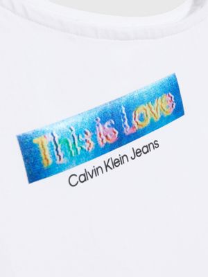 BRIGHT WHITE Débardeur slim court - Pride for femmes CALVIN KLEIN JEANS