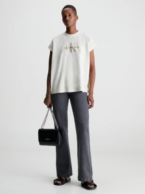 CLASSIC BEIGE Relaxed Monogram T-shirt for women CALVIN KLEIN JEANS