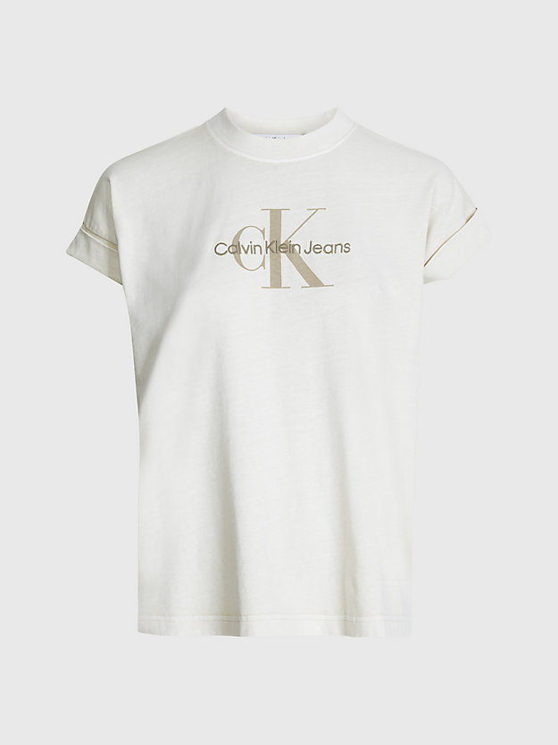 CLASSIC BEIGE T-shirt con monogramma dal taglio relaxed da donna CALVIN KLEIN JEANS