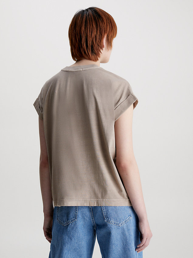 grey relaxed monogram t-shirt voor dames - calvin klein jeans