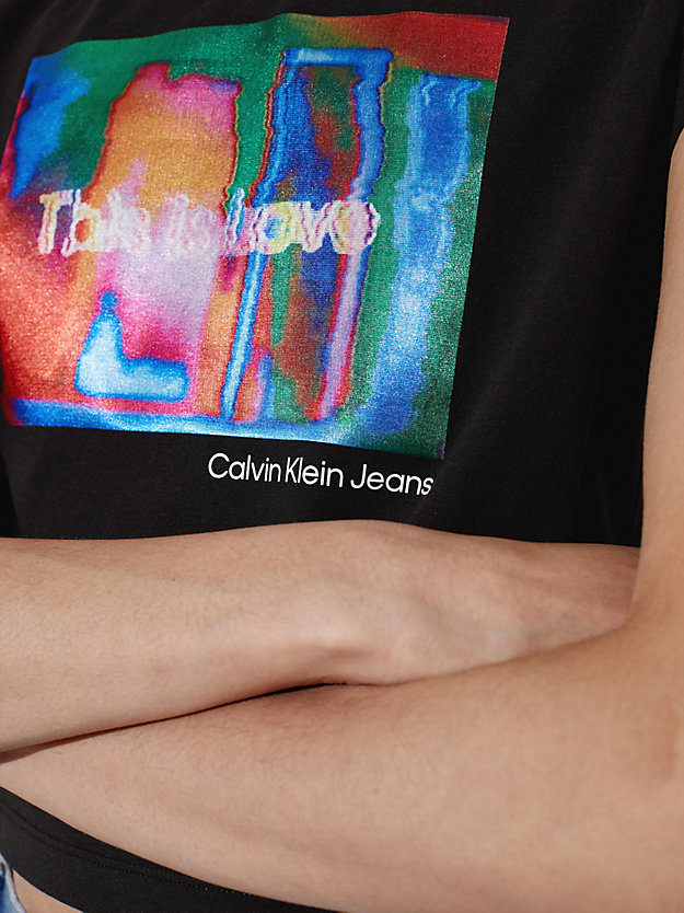 CK BLACK Camiseta cropped slim - Pride de mujer CALVIN KLEIN JEANS