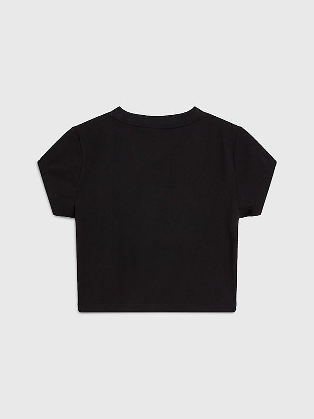 black schmal geschnittenes cropped t-shirt - pride für damen - calvin klein jeans