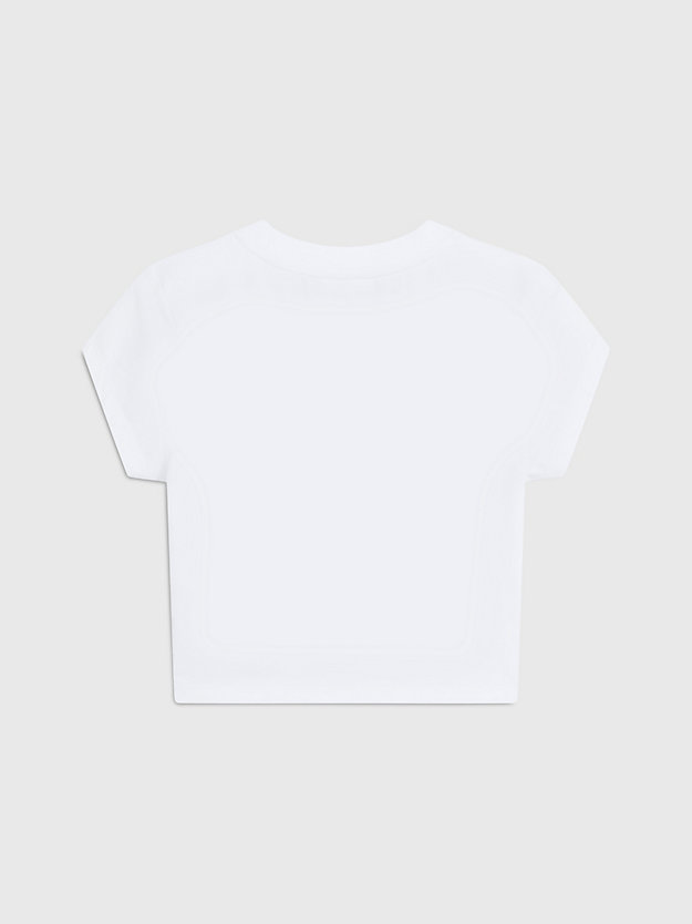 BRIGHT WHITE Schmal geschnittenes Cropped T-Shirt - Pride für Damen CALVIN KLEIN JEANS