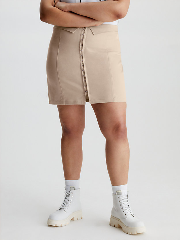 SOFT BEIGE Hook and Eye Mini Skirt for women CALVIN KLEIN JEANS