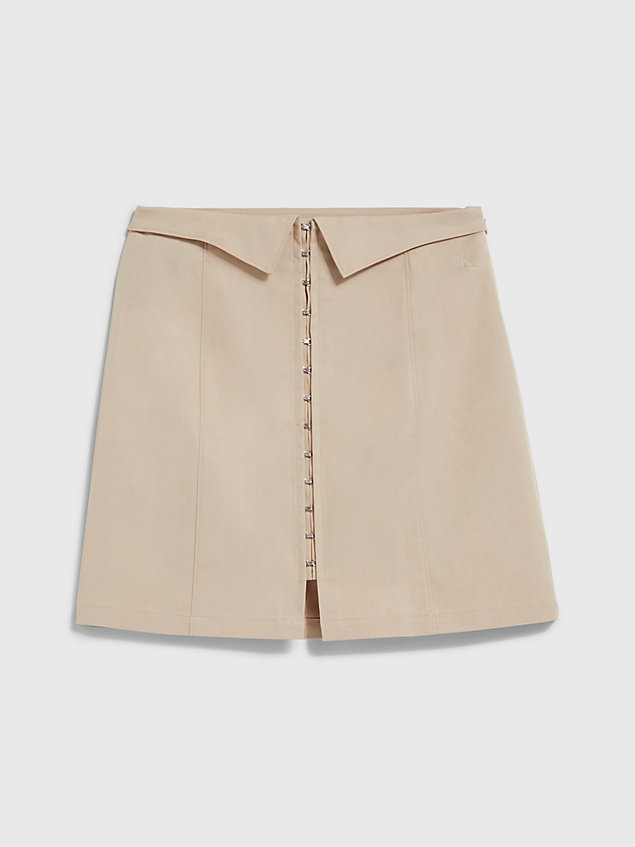 minifalda con corchete beige de mujer calvin klein jeans