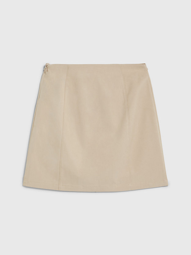 soft beige hook and eye mini skirt for women calvin klein jeans