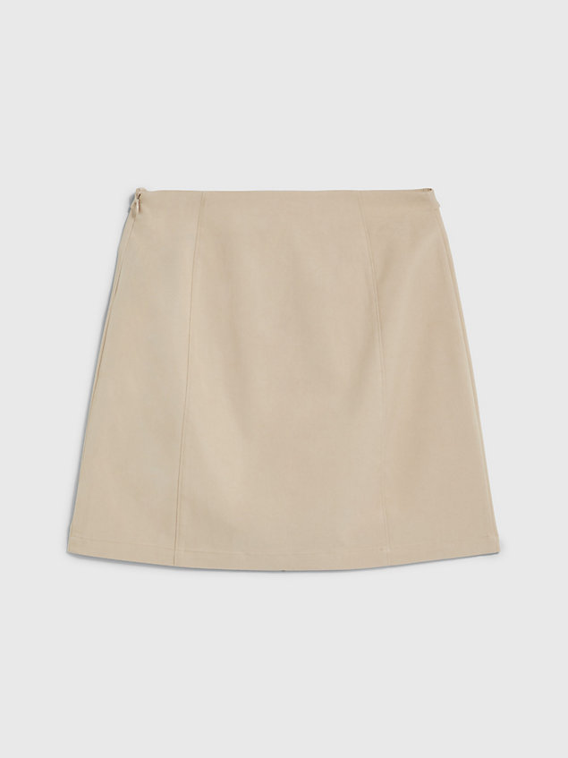 beige hook and eye mini skirt for women calvin klein jeans