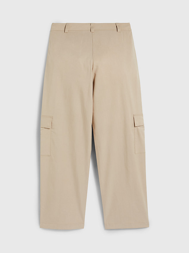 beige relaxed cargobroek voor dames - calvin klein jeans