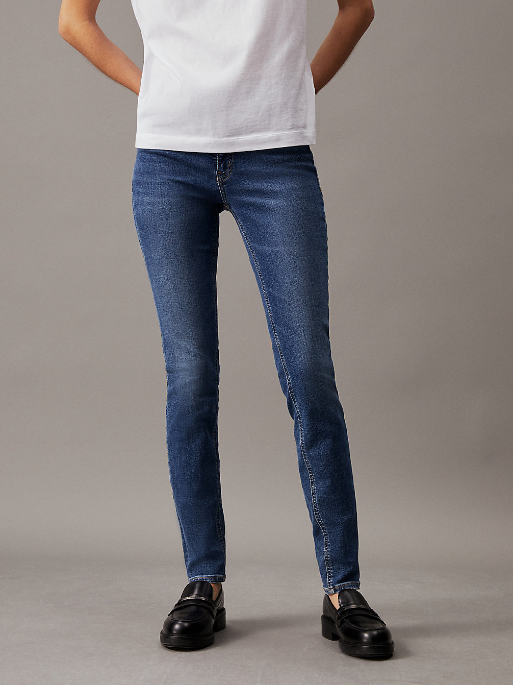 DENIM DARK Mid Rise Skinny Jeans undefined women Calvin Klein