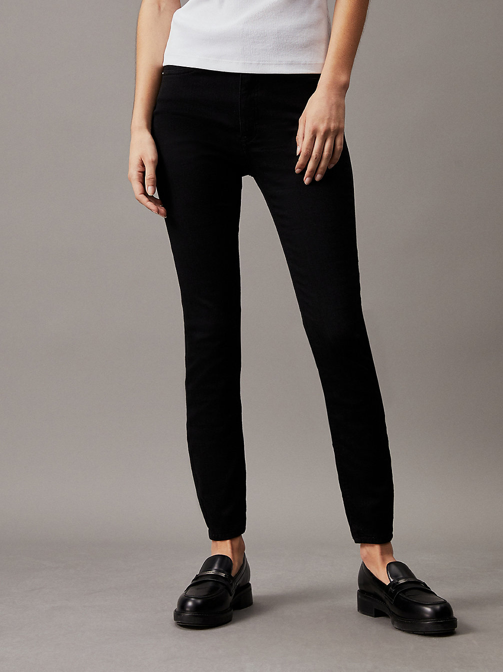 DENIM BLACK High Rise Super Skinny Enkellange Jeans undefined dames Calvin Klein