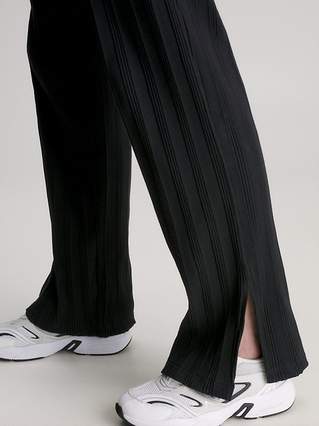 ck black rechte broek van geribd jersey voor dames - calvin klein jeans