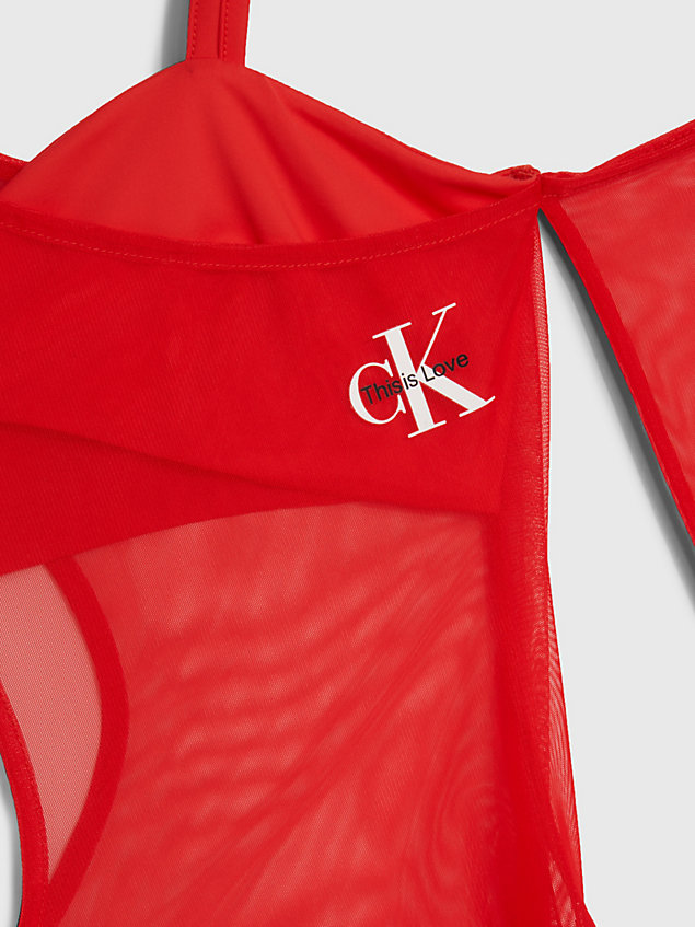 red cut out mesh layered dress - pride for women calvin klein jeans