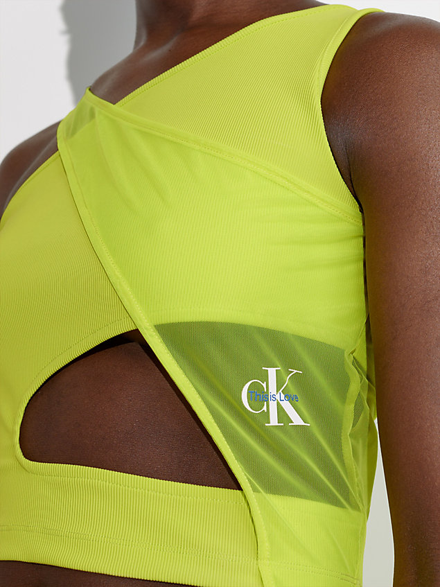 green cut out layered tank top - pride for women calvin klein jeans