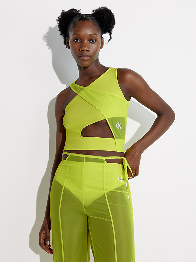 lemon lime cut out layered tank top - pride for women calvin klein jeans