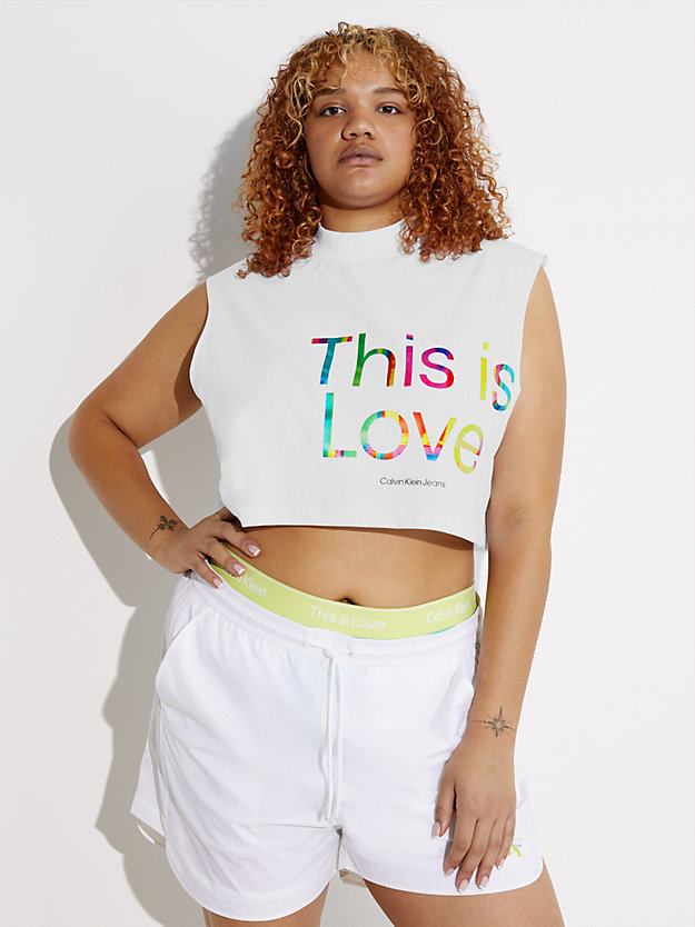 BRIGHT WHITE Camiseta de tirantes holgada con logo - Pride de mujer CALVIN KLEIN JEANS