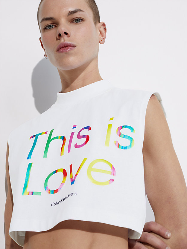 BRIGHT WHITE Camiseta de tirantes holgada con logo - Pride de mujer CALVIN KLEIN JEANS