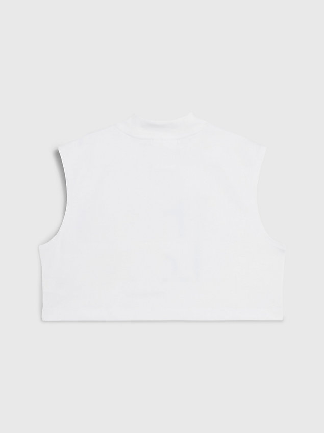 white relaxed logo tank top - pride for women calvin klein jeans