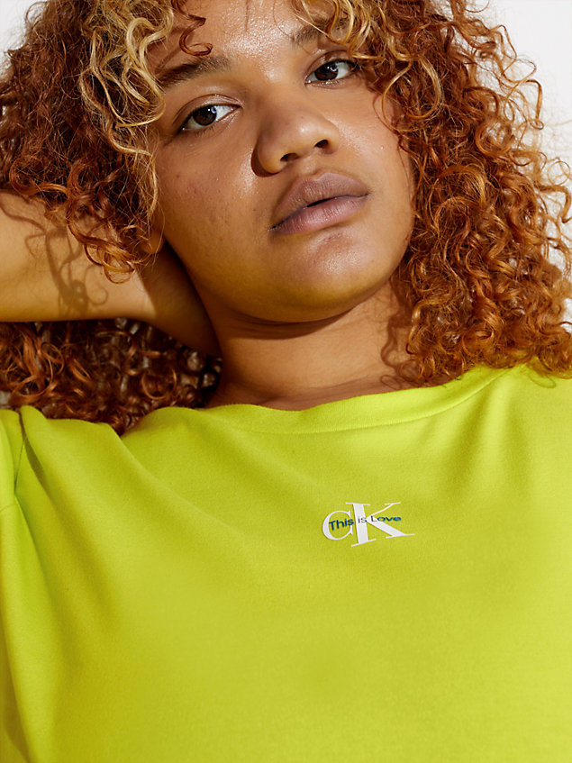 green slim monogram t-shirt - pride for women calvin klein jeans