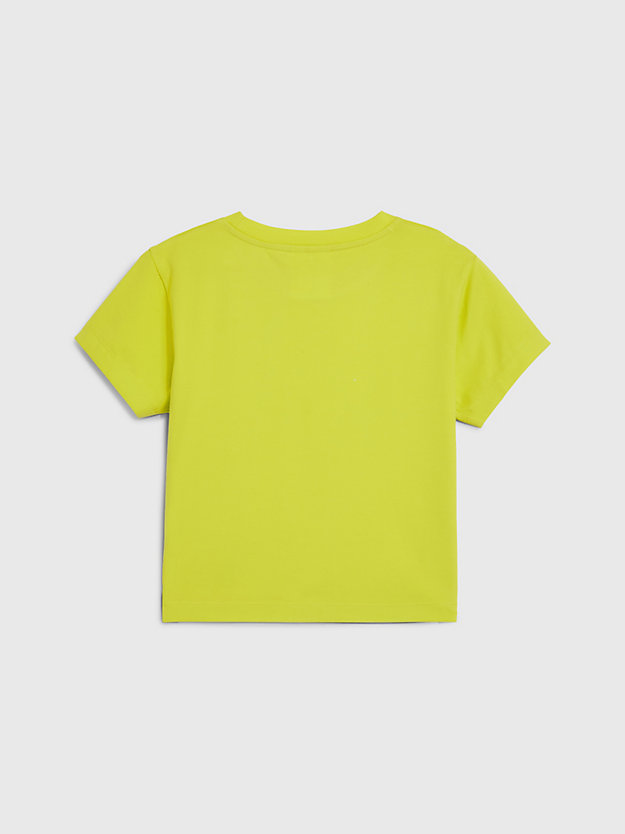 t-shirt slim con monogramma - pride lemon lime da donna calvin klein jeans