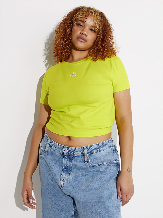 t-shirt slim avec monogramme - pride green pour femmes calvin klein jeans