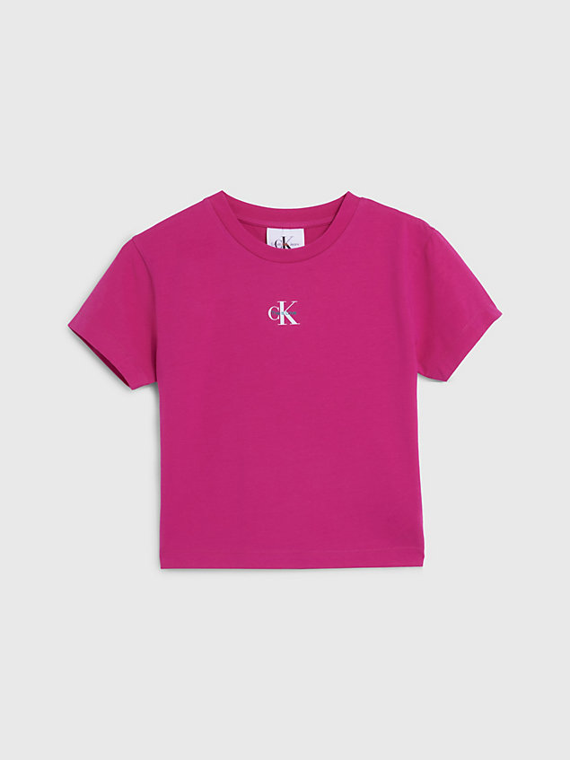 purple slim monogram t-shirt - pride voor dames - calvin klein jeans