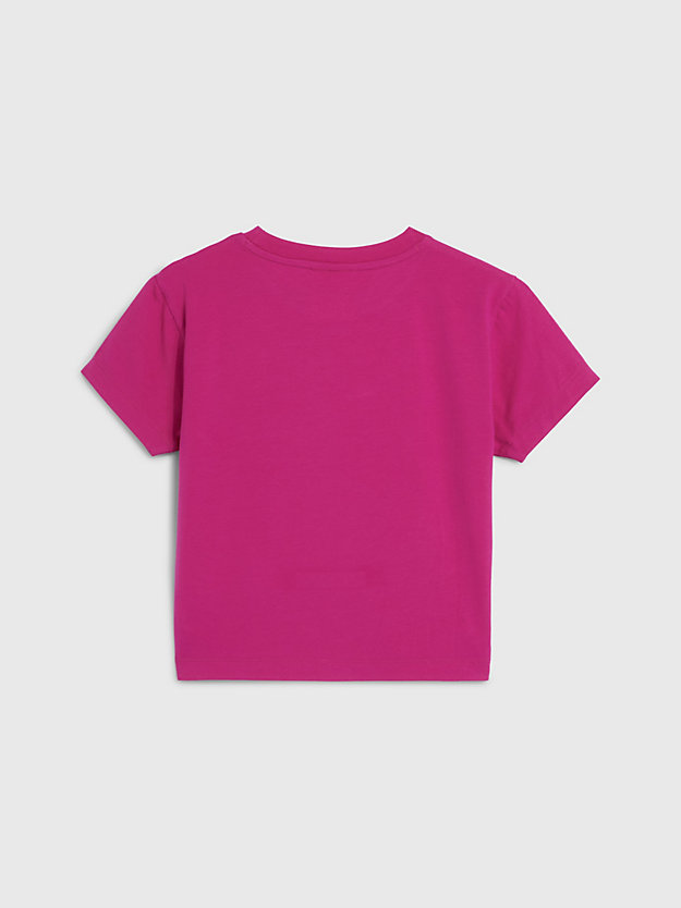 fuchsia red slim monogram t-shirt - pride voor dames - calvin klein jeans