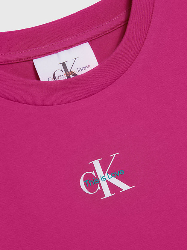 fuchsia red slim monogram t-shirt - pride for women calvin klein jeans