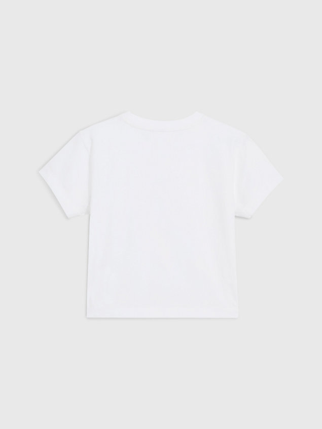 white schmales monogramm-t-shirt - pride für damen - calvin klein jeans
