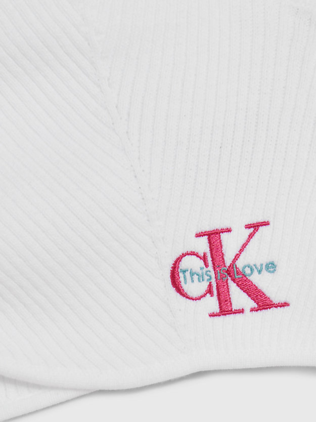 BRIGHT WHITE Cotton Knit Bralette Top - Pride for women CALVIN KLEIN JEANS