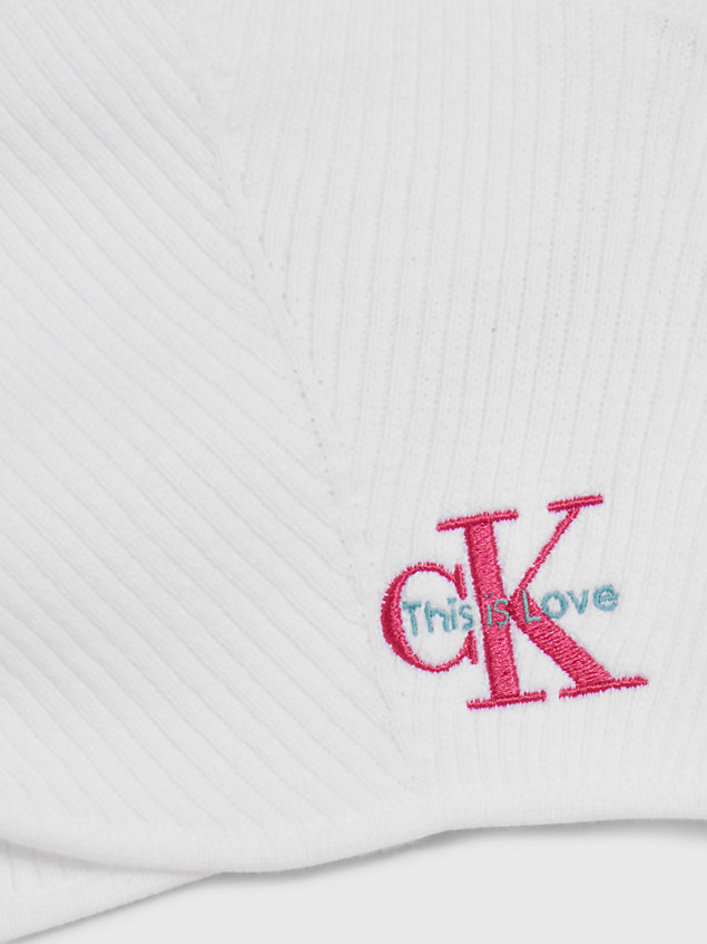white cotton knit bralette top - pride for women calvin klein jeans