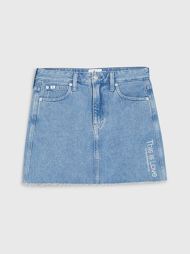 denim light mikro-minirock aus denim - pride für damen - calvin klein jeans