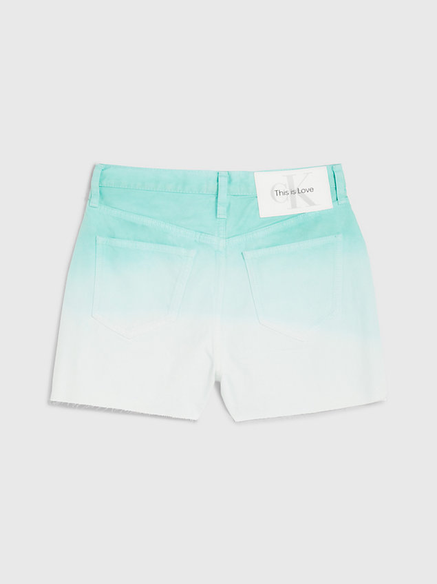 white denim-shorts mit hoher bundhöhe im ombré-look - pride für damen - calvin klein jeans