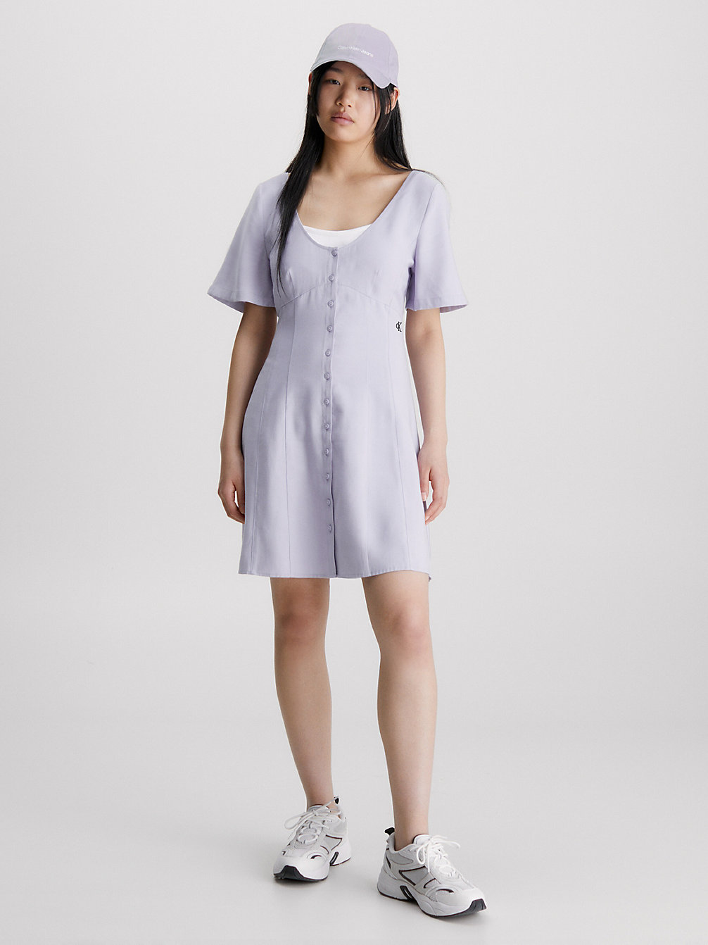 LAVENDER AURA Button-Through Skater Dress undefined women Calvin Klein