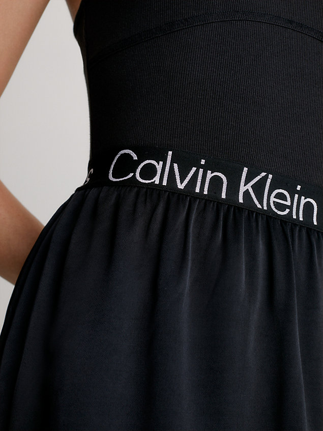 black cut out logo tape mini dress for women calvin klein jeans