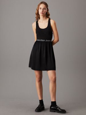 Calvin klein black sleeveless dress online