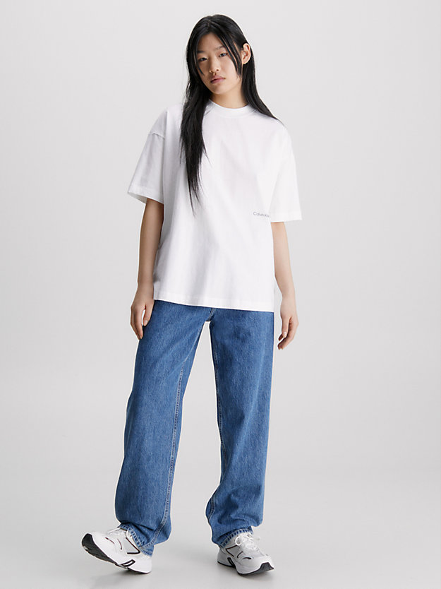 t-shirt con stampa fotografica dal taglio relaxed bright white da donna calvin klein jeans