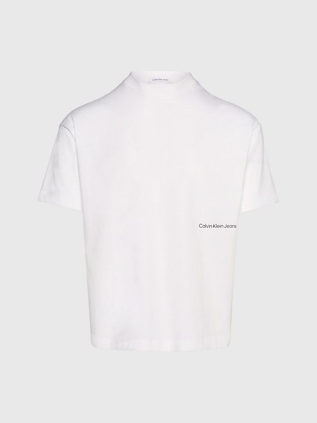 bright white relaxed t-shirt mit foto-print für damen - calvin klein jeans