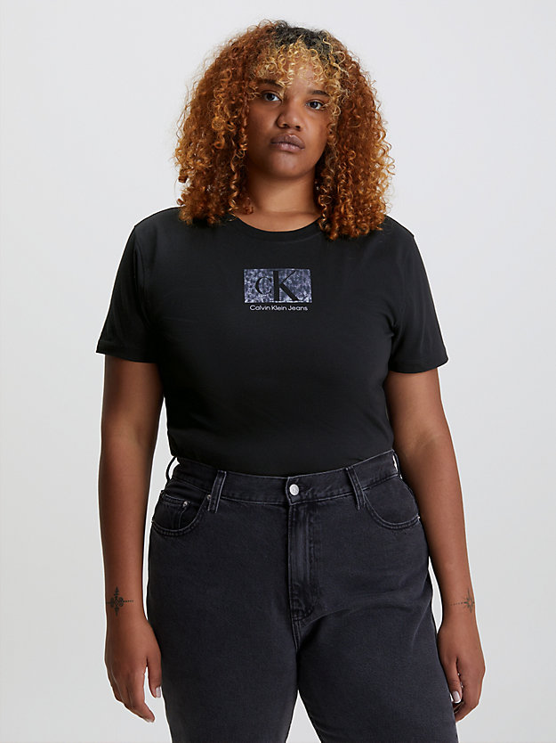 ck black schmales logo-t-shirt aus bio-baumwolle für damen - calvin klein jeans