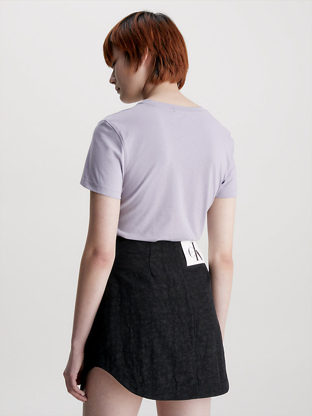 purple slim organic cotton logo t-shirt for women calvin klein jeans